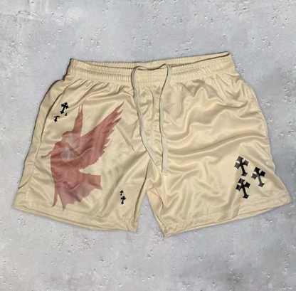 Y2K Christian Angel Cross Gym Shorts